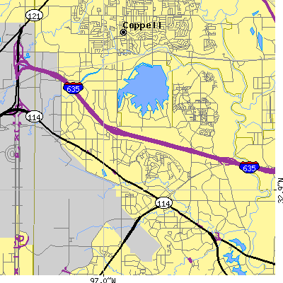Zip code 75063 close-up map