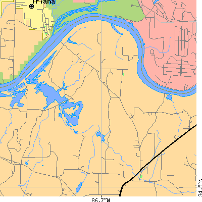 Zip code 35775 close-up map