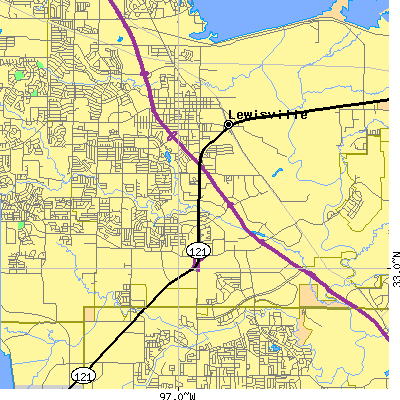 Zip code 75067 close-up map