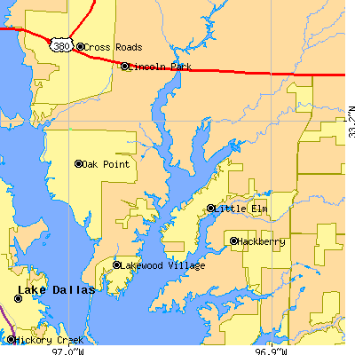 Zip code 75068 close-up map