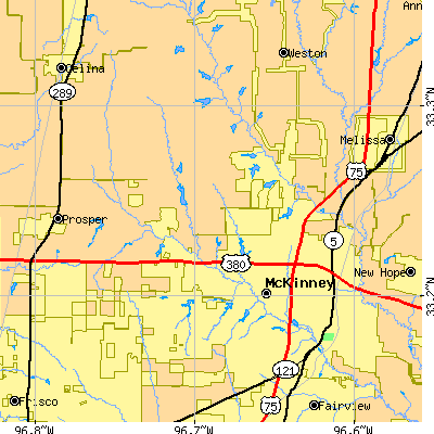 Zip code 75070 close-up map