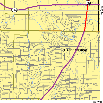 Zip code 75080 close-up map