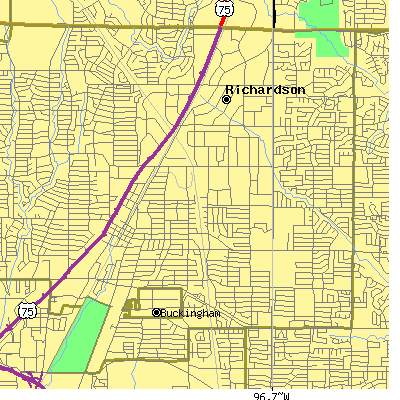 Zip code 75081 close-up map