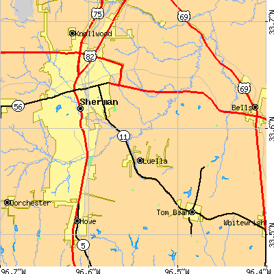 Zip code 75090 close-up map