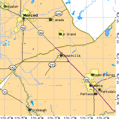 Zip code 93610 close-up map