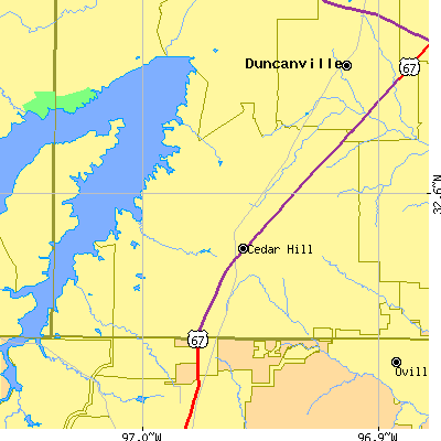 Zip code 75104 close-up map