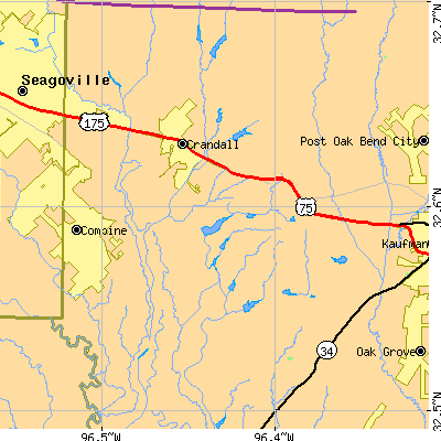 Zip code 75114 close-up map