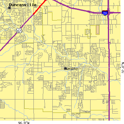 Zip code 75115 close-up map