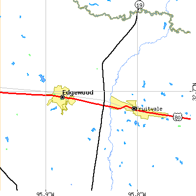 Zip code 75117 close-up map