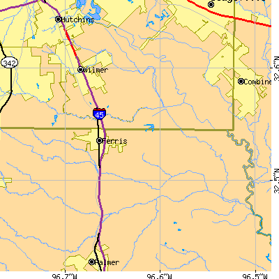 Zip code 75125 close-up map
