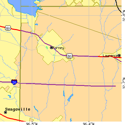 Zip code 75126 close-up map
