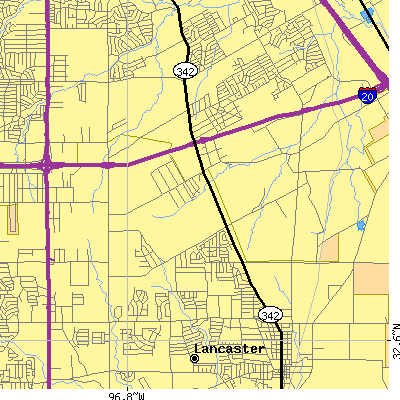 Zip code 75134 close-up map
