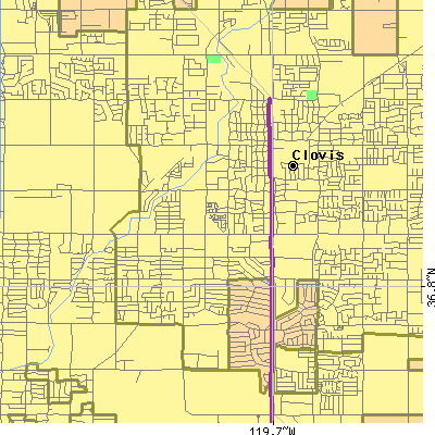 Zip code 93612 close-up map