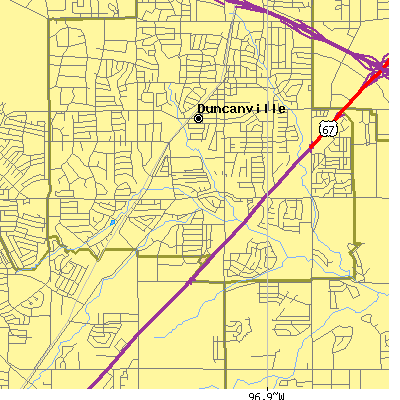 Zip code 75137 close-up map