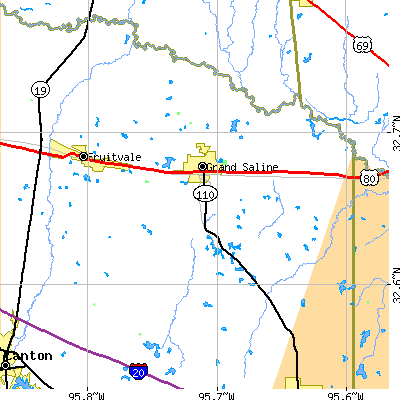 Zip code 75140 close-up map