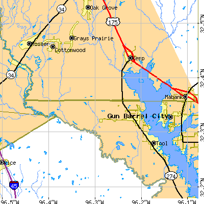 Zip code 75143 close-up map