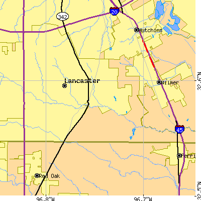 Zip code 75146 close-up map