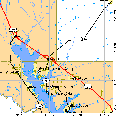 Zip code 75147 close-up map