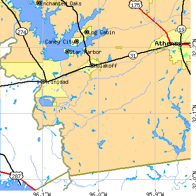 Zip code 75148 close-up map