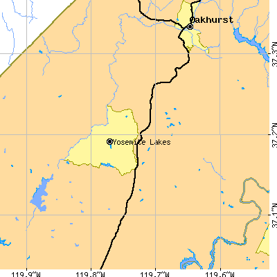 Zip code 93614 close-up map