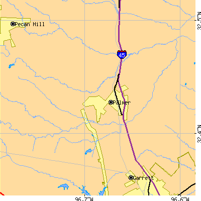 Zip code 75152 close-up map