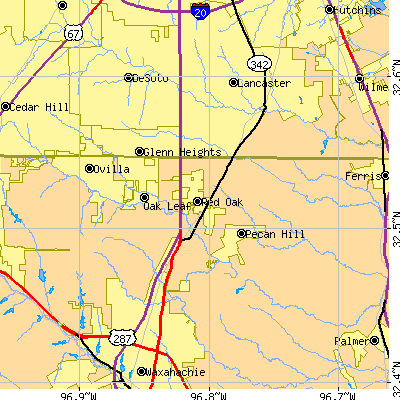 Zip code 75154 close-up map