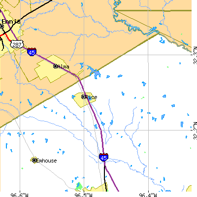 Zip code 75155 close-up map