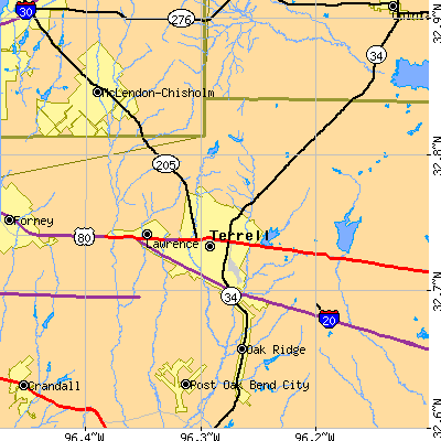 Zip code 75160 close-up map
