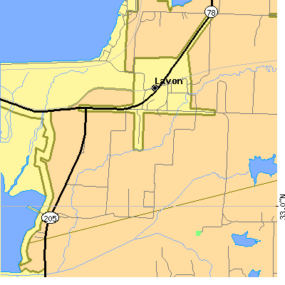 Zip code 75166 close-up map