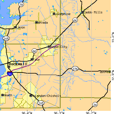 Zip code 75189 close-up map