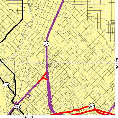 Zip code 75204 close-up map