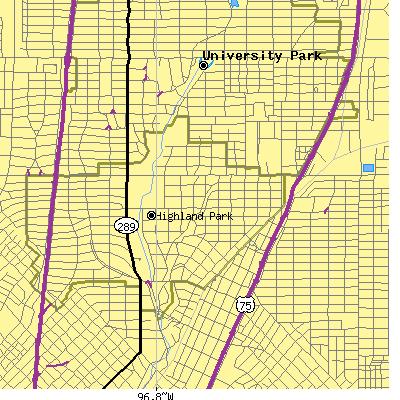 Zip code 75205 close-up map