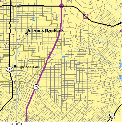 Zip code 75206 close-up map