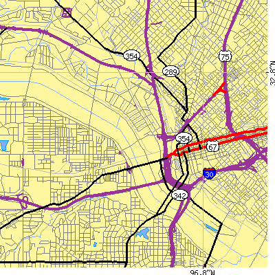 Zip code 75207 close-up map