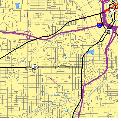Zip code 75208 close-up map