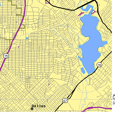 Zip code 75214 close-up map