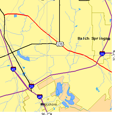 Zip code 75217 close-up map