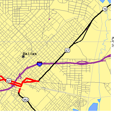 Zip code 75223 close-up map