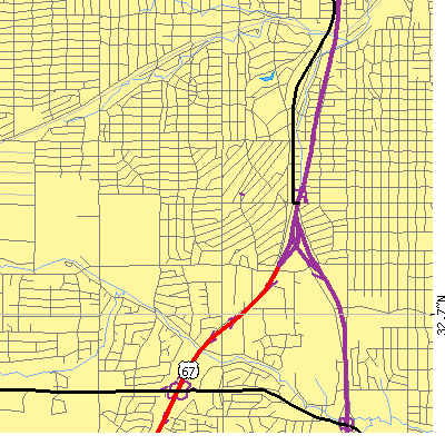 Zip code 75224 close-up map