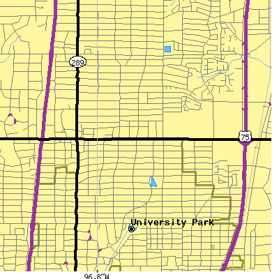 Zip code 75225 close-up map