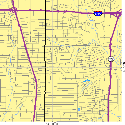 Zip code 75230 close-up map