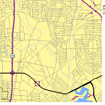 Zip code 75231 close-up map