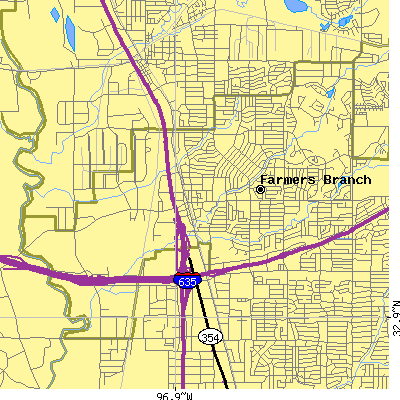 Zip code 75234 close-up map