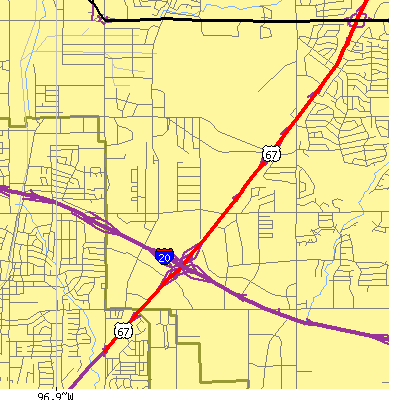 Zip code 75237 close-up map