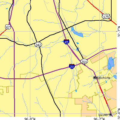 Zip code 75241 close-up map