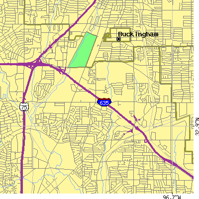 Zip code 75243 close-up map