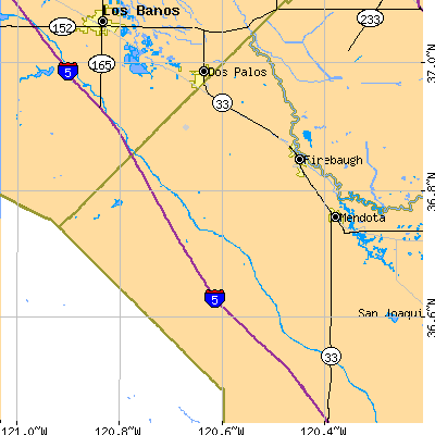 Zip code 93622 close-up map