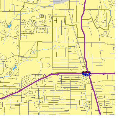 Zip code 75244 close-up map