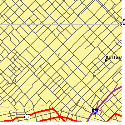 Zip code 75246 close-up map