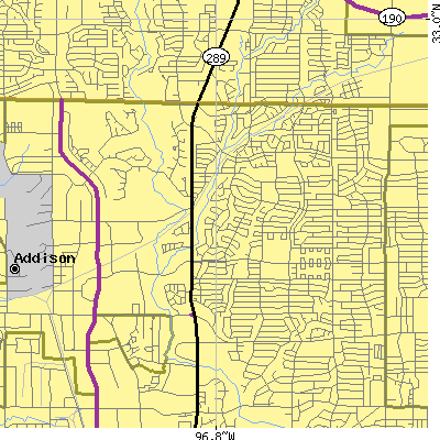 Zip code 75248 close-up map